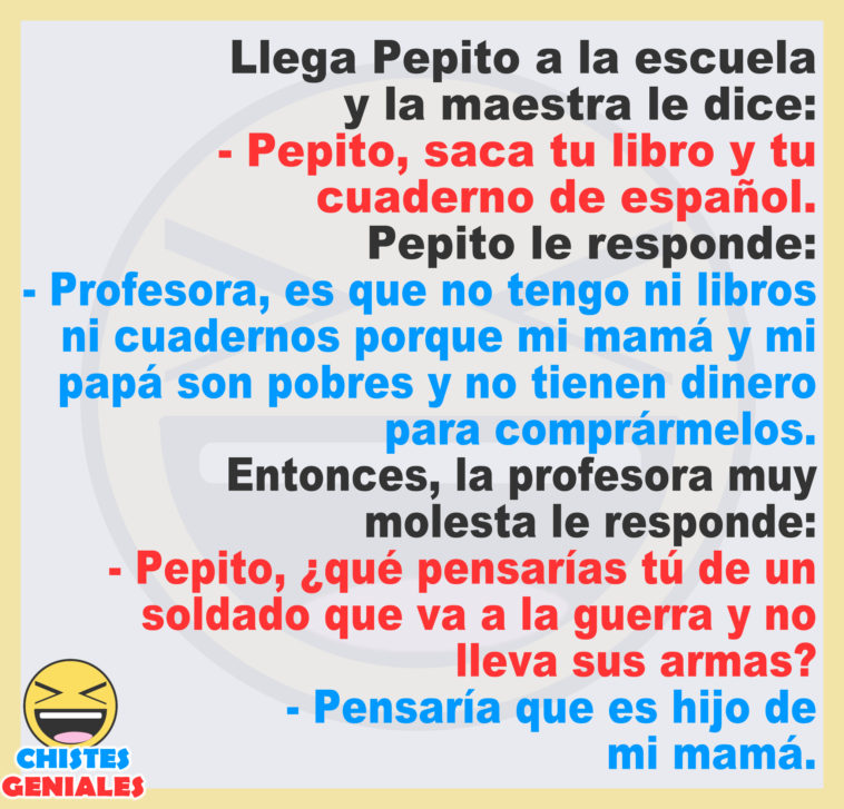 Chistes De Pepito En La Escuela Saca Tu Libro Y Cuaderno Chistes