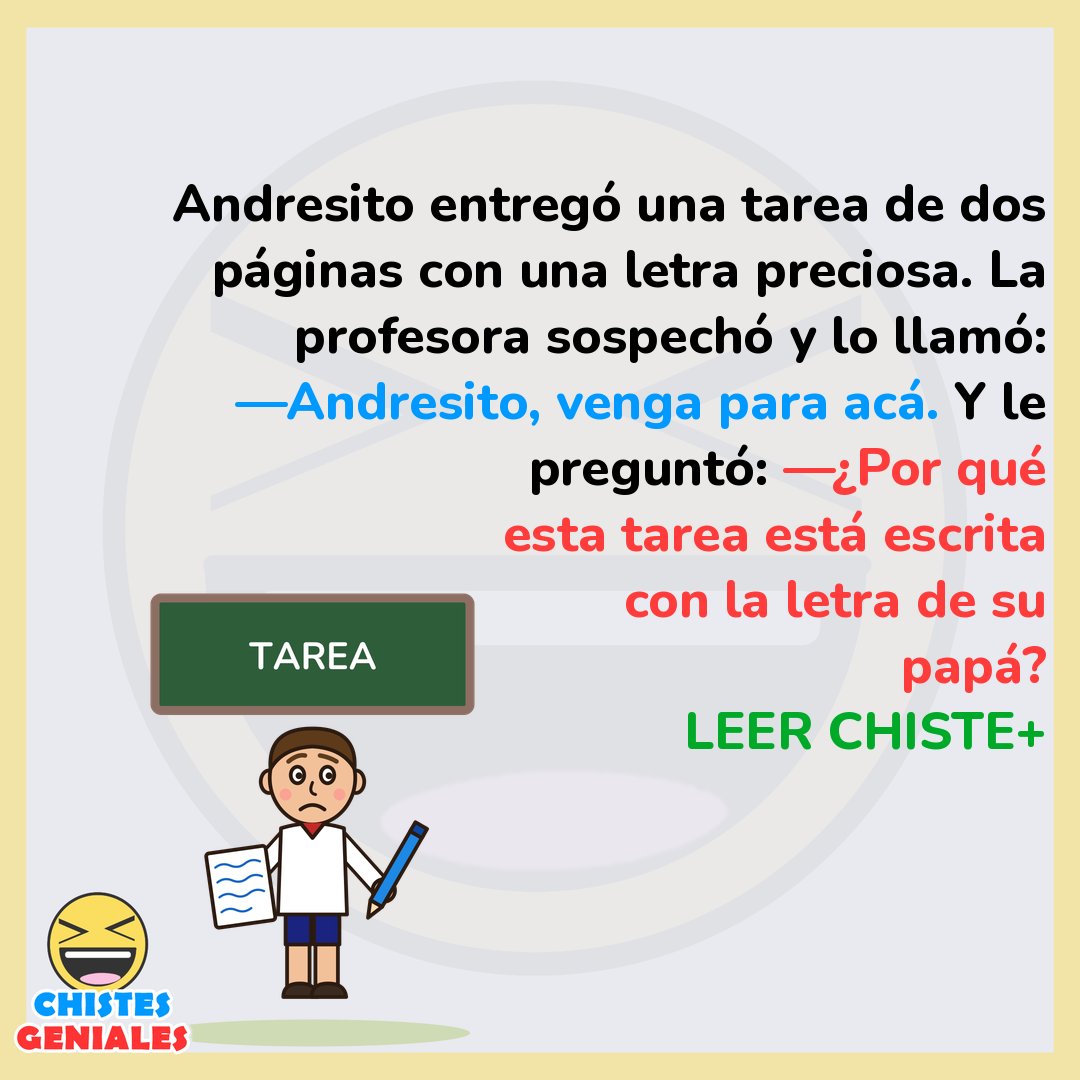 La tarea con letra de papá - Chistes Geniales